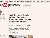 Bild zum Artikel: Koalition unter Druck: 548.000 Österreicher können sich kein warmes Essen mehr leisten!
