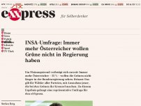 Bild zum Artikel: INSA-Umfrage: Immer mehr Österreicher wollen Grüne nicht in Regierung haben