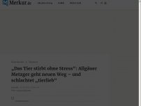 Bild zum Artikel: „Das Tier stirbt ohne Stress“: Allgäuer Metzger geht neuen Weg – und schlachtet „tierlieb“