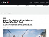 Bild zum Artikel: Wings for Life Run: Ohne Rollstuhl - Lukas Müller läuft 2km!