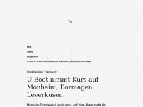 Bild zum Artikel: Spektakulärer Transport: U-Boot nimmt Kurs auf Monheim, Dormagen, Leverkusen