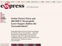 Bild zum Artikel: Grüne Partei-Party um 186.000 € Steuergeld – Leser fragen: Haben die Narrenfreiheit?