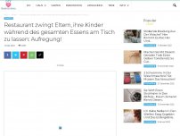 Bild zum Artikel: Restaurant zwingt Eltern, ihre Kinder während des gesamten Essens am Tisch zu lassen: Aufregung!