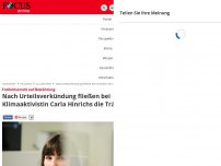 Bild zum Artikel: Freiheitsstrafe auf Bewährung - Nach Urteilsverkündung fließen bei Klimaaktivistin Carla Hinrichs die Tränen