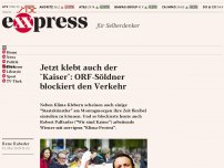 Bild zum Artikel: Jetzt klebt der “Kaiser”: Auch ORF-Söldner blockiert den Verkehr