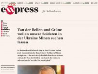 Bild zum Artikel: Van der Bellen und Grüne wollen unsere Soldaten in der Ukraine Minen suchen lassen