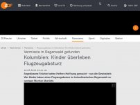 Bild zum Artikel: Kolumbien: Kinder überleben Flugzeugabsturz