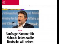 Bild zum Artikel: Umfrage-Hammer für Habeck: Jeder zweite Deutsche will seinen Rücktritt