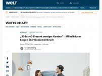 Bild zum Artikel: „30 bis 40 Prozent weniger Kunden“ – Möbelhäuser klagen über Konsumeinbruch