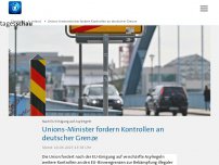 Bild zum Artikel: Unions-Innenminister fordern Kontrollen an deutscher Grenze