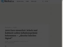 Bild zum Artikel: 3000 Euro steuerfrei: Scholz und Kabinett sollen Inflationsprämie bekommen – „Absolut falsches Signal“