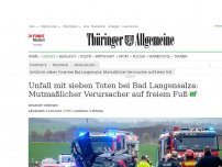 Bild zum Artikel: Unfall mit sieben Toten bei Bad Langensalza: Mutmaßlicher Verursacher wieder auf freiem Fuß