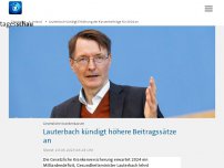 Bild zum Artikel: Lauterbach kündigt Erhöhung der Kassenbeiträge für 2024 an