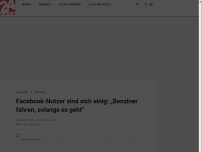 Bild zum Artikel: Facebook-Nutzer sind sich einig: „Benziner fahren, solange es geht“