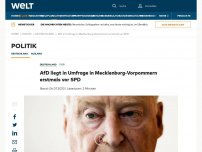 Bild zum Artikel: AfD liegt in Umfrage in Mecklenburg-Vorpommern erstmals vor SPD