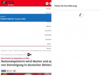 Bild zum Artikel: Sohn kommt im September zur Welt - Nationalspielerin wird Mutter und spricht von Demütigung in deutscher Behörde