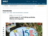 Bild zum Artikel: Verfahren gegen 12- und 13-jährige geständige Mädchen wird eingestellt