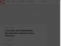 Bild zum Artikel: Trotz Fokus auf E-Mobilität plant Mercedes-Benz weiterhin mit dem Verbrenner