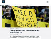 Bild zum Artikel: 'Schenk mir dein Trikot' - nächster Klub geht gegen Schilder vor