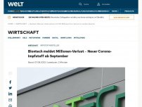 Bild zum Artikel: Biontech meldet Millionen-Verlust – Neuer Corona-Impfstoff ab September