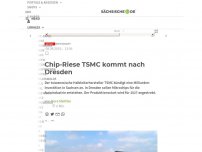 Bild zum Artikel: Chip-Riese TSMC kommt nach Dresden