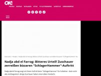 Bild zum Artikel: Nadja abd el Farrag: Bitteres Urteil! Zuschauer zerreißen bizzaren 'SchlagerHammer'-Auftritt