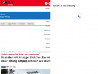 Bild zum Artikel: „Dafür hatte man 2000 Diesel-Lkw kaufen können“ - Desaster mit Ansage: Elektro-Lkw mit Oberleitung entpuppen sich als teurer Flop