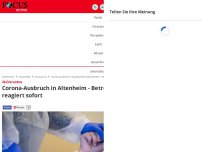 Bild zum Artikel: 36 Erkrankte - Corona-Ausbruch im Altenheim - Betreiber reagiert sofort