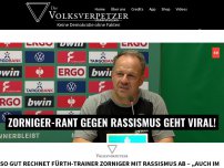 Bild zum Artikel: So gut rechnet Fürth-Trainer Zorniger mit Rassismus ab – „Auch im Bundestag“