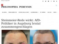 Bild zum Artikel: Steinmeier-Rede wirkt: AfD-Politiker in Augsburg brutal zusammengeschlagen