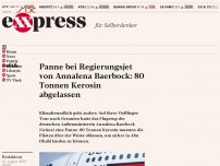 Bild zum Artikel: Panne bei Regierungsjet von Annalena Baerbock: 80 Tonnen Kerosin abgelassen