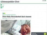 Bild zum Artikel: Geburten im Calwer Krankenhaus: Diese Baby-Besonderheit lässt staunen