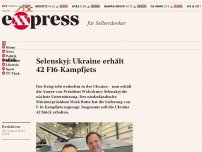 Bild zum Artikel: Selenskyj: Ukraine erhält 42 F16-Kampfjets