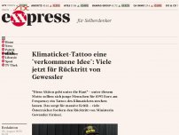 Bild zum Artikel: Klimaticket-Tattoo eine “verkommene Idee”: Viele jetzt für Rücktritt von Gewessler
