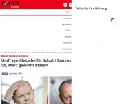Bild zum Artikel: Neues Politiker-Ranking - Umfrage-Klatsche für Scholz! Kanzler stürzt ab, Merz gewinnt massiv