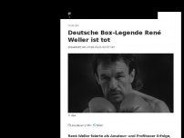 Bild zum Artikel: Deutsche Box-Legende René Weller ist tot