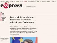 Bild zum Artikel: Baerbock ist enttäuscht: Russlands Wirtschaft wächst trotz Sanktionen