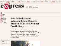 Bild zum Artikel: Von Polizei kleben gelassen: Klima-Chaoten müssen sich selbst von der Straße lösen