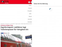 Bild zum Artikel: Außerplanmäßiger Stopp - Zug-Klo kaputt: Lokführer legt Toilettenpause für Fahrgäste ein