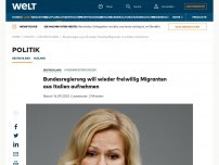 Bild zum Artikel: Bundesregierung will wieder freiwillig Migranten aus Italien aufnehmen