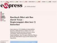 Bild zum Artikel: Baerbock fährt mit Bus durch Texas – Regierungsjet düst leer (!) hinterher