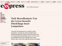 Bild zum Artikel: Tiefe Betroffenheit: Von der Leyen besucht Flüchtlings-Insel Lampedusa