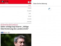 Bild zum Artikel: CSU-Chef fordert Scholz zu Reise auf - Söder schlägt Asyl-Alarm: „Völlige Überforderung des Landes droht“