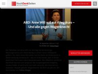 Bild zum Artikel: ARD: Anne Will voll auf Kriegskurs – Und alle gegen Wagenknecht