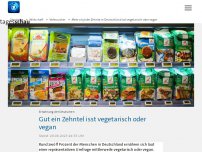 Bild zum Artikel: Mehr als jeder Zehnte in Deutschland isst vegetarisch oder vegan