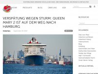 Bild zum Artikel: Verspätung wegen Sturm: Queen Mary 2 ist auf dem Weg nach Hamburg