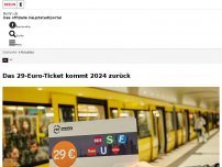 Bild zum Artikel: Das 29-Euro-Ticket kommt im ersten Halbjahr 2024 zurück