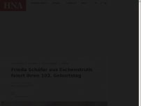 Bild zum Artikel: Frieda Schäfer aus Eschenstruth feiert ihren 102. Geburtstag