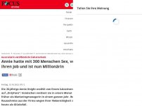 Bild zum Artikel: Australierin veröffentlicht Gehaltscheck - Annie hatte mit 300 Menschen Sex, verlor ihren Job und ist nun Millionärin