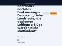 Bild zum Artikel: Baerbocks nächstes Evakuierungs-Debakel: „Liebe Landsleute, die geplanten Lufthansa-Flüge werden nicht stattfinden!“